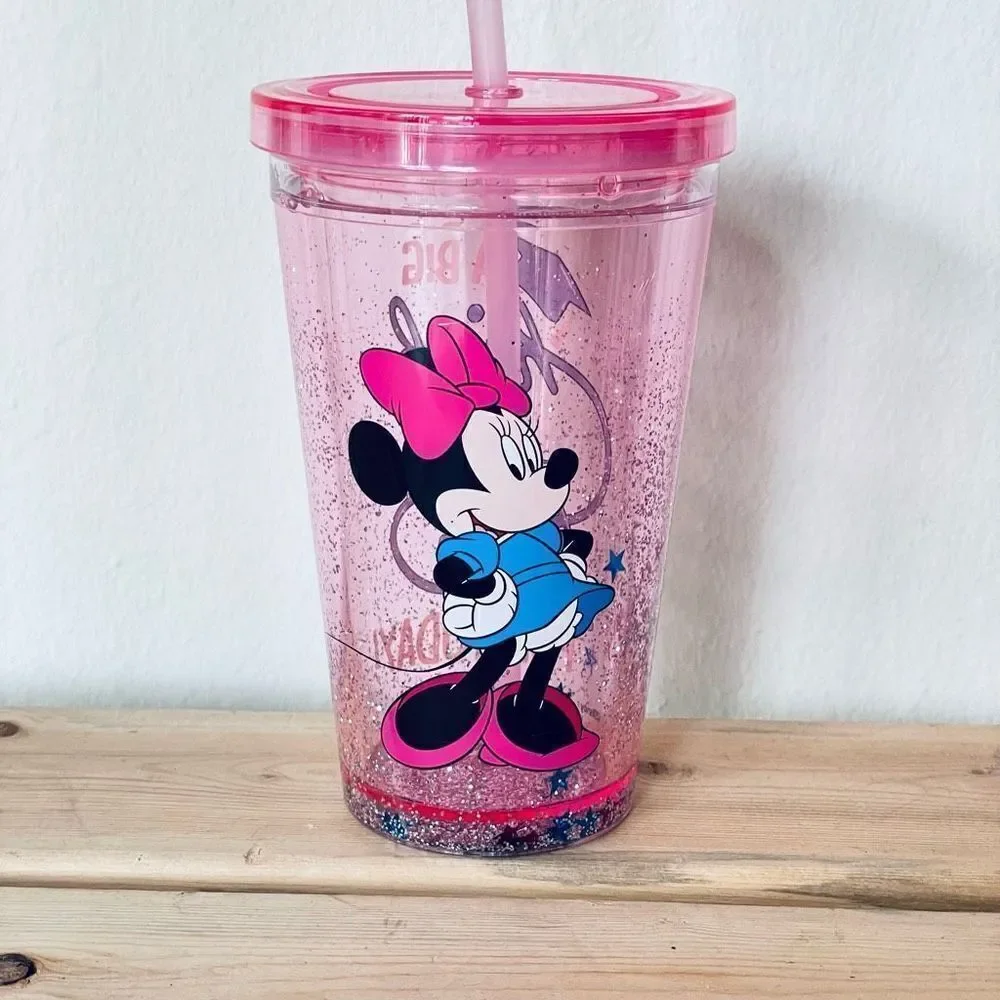 NWT Disney Minnie Mouse Prom Grad Pink A Big High Five for Today travel Tumbler